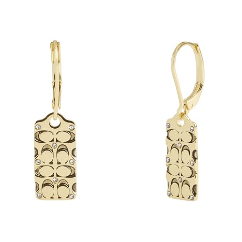 COACH Quilted C Tag Drop Earrings
