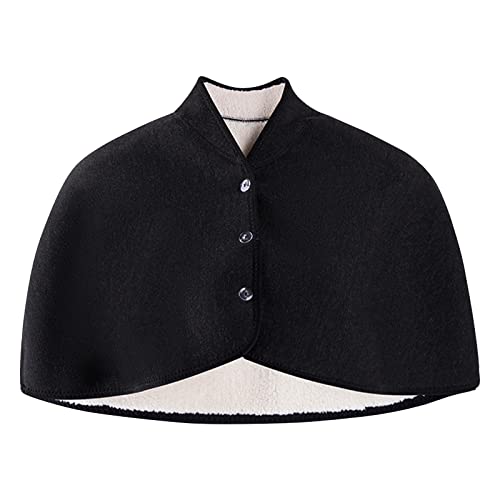 Keep Warm Shoulder Brace Winter Faux Lamb Wool Shoulder Protective Shawl Neck Back Warmer Wrap Cape for Old People, Maternity, Weak Person