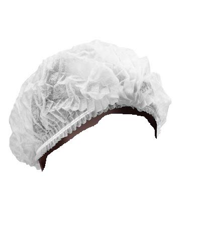 AJSIA Cuffia Clip Polipropilene 14 GR/mq Doppio ELESTICO Diametro 53 CM. Plissettata Confezione 1000 Pezzi (Bianco)