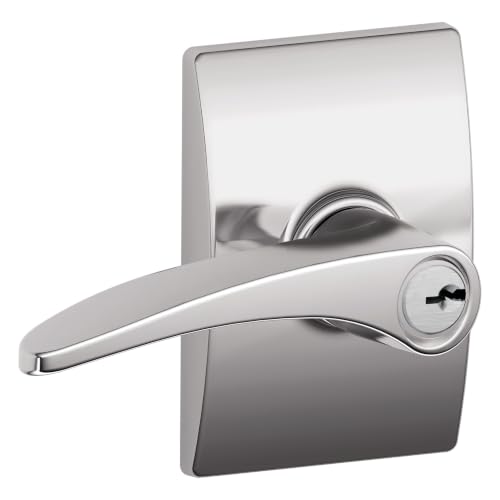 SCHLAGE Manhattan Keyed Entry Door Handle, Reversible, Bright Chrome - image 1