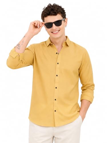 Image of Zilcon Linen Shirts for Men Casual Button Down Long Sleeve Shirt Solid Summer Beach Hawaiian Shirts