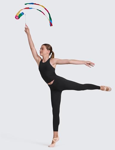 Image of CRZ YOGA Girls Butterluxe Double Lined Tank Top | Dance, Extremely Soft, Tight Fit, Waist Length, High Neck, Athletic, Sleeveless Shirts for Teen