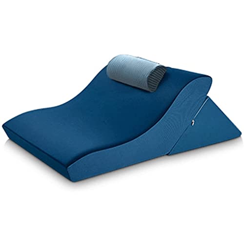 Almohada de cuña de cama con espuma viscoelástica, funda extraíble y lavable para dormir, leer, levantar las piernas y soporte de espalda