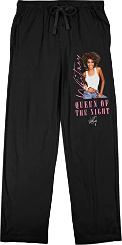Whitney Houston Queen of The Night Men's Black Graphic Sleep Pajama Pants