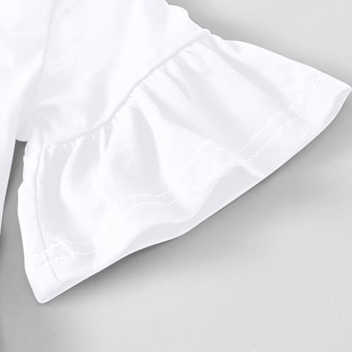 Girl's Loose Babydoll Peplum Top Kids Bell Sleeve Blouse 2025 Basic Lightweight Solid Color Casual Tee Tops Shirts3