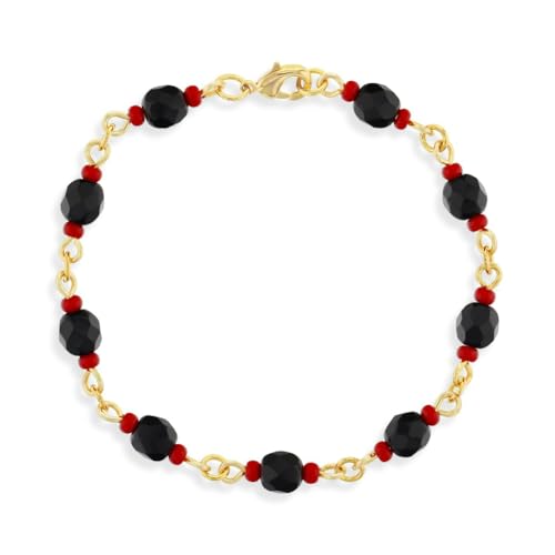 Simulated Azabache Lucky Charm Bracelet Mal de Ojo Protection for Women 7' - Classic Protection Jewelry for Teens and Ladies - An Excellent Protective Gift for Loved Ones