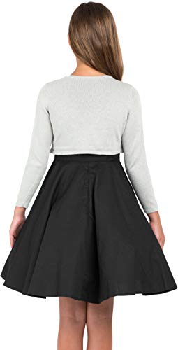 Bolerose Girls Long Sleeve Sparkle Cardigan Childrens Kids Bolero Shrug (Silver, 13-14 Yrs) #TOP4