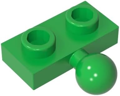 BrickBuddy Gobricks GDS-849 Plate Special 1 x 2 with 5.9mm Centre Side Towball 10PCS Compatible with Lego Toy 14417 DIY Parts and MOC Components for Major Brick Brands ColorBright Green 37