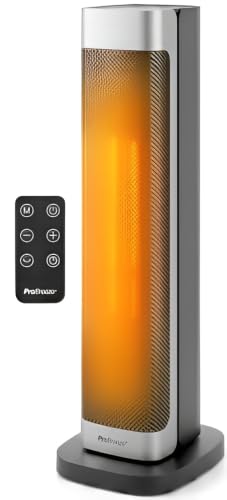 Pro Breeze ThermaCube Plus Chauffage d'Appoint 2200W Céramique Soufflant Oscillant - Radiateur Électrique Mobile avec Mode Ventilateur, Thermostat Éco, Télécommande et Écran Tactile pour Chambre