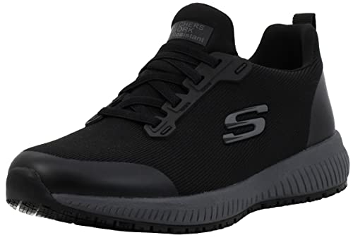 Skechers Women's Squad Sr Food Service Shoe, Black/Charcoal, 8 M US