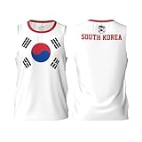 DABOYOZHZH South Korea Flag South Korean Country Basketball Jersey Sports Jerseys for Men Running Fitness Training Sleeveless T Shirt