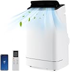 KOTEK portatif Air Conditionneur avec chaleur, jusqu'à 800 - Oui. 15000 BTU 4-in-1 AC Unité pour chambre à coucher avec swing automatique, commande APP/Remote, kit de fenêtre, mode sommeil & 24H Minuterie pour la maison & Bureau