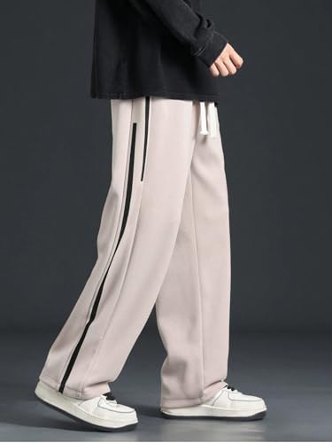 Image of GRECIILOOKS Korean Style Track Pants for Men - Loose Fit Lycra Cargo Joggers | Trendy Gym & Streetwear Bottoms with Utility Pockets (Available in Plus Size)