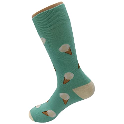 Ice Cream Social Dress Socks Funny Novelty Crazy Fun Design Men Size 8-12 Cotton Casual Crew Colorful Funky Fancy Socks Gift for Men3