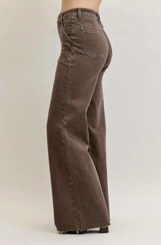 Judy Blue High Rise Retro Wide Leg Yarn Dyed Jeans - Ivory Gem3