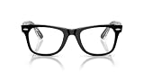 Ray-Ban RX4340V Wayfarer Ease Prescription Eyewear Frames, Black On Transparent/Demo Lens, 50 mm