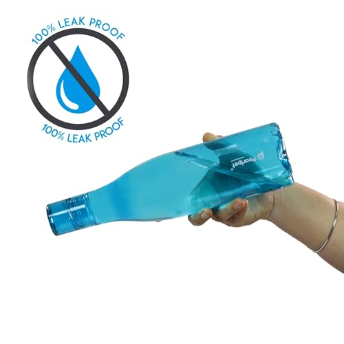 Image of PEARLPET Throttle Water Bottle for Home | Leak Proof Bottles for Refrigerator | BPA-Free, Food Grade, Plastic | Set of 4, 1000 ML Each, Multicolor