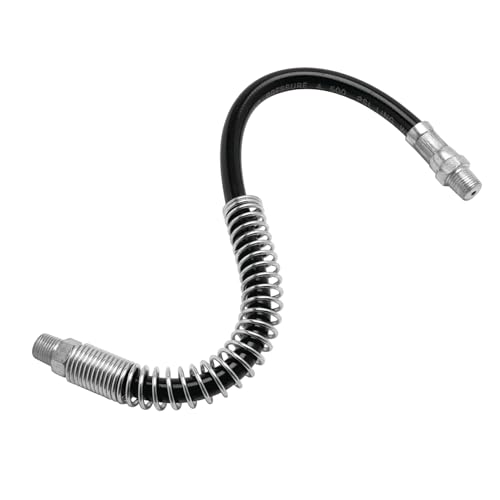 Image of Performance Tool W54223 12-Inch Flex Grease Gun Hose Extension With Spring Guard 3,500 Working PSI (1 /8-Inch NPT)