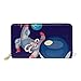 Espace De Dessin Animé Astronaute De La Terre Portefeuille Zipper Long Bourse en Cuir Véritable avec Titulaire de la Carte de Crédit pour Téléphone Femmes Fille Hommes