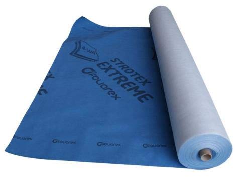 QLS Membrana para tejado 170 g/m² 75 m² W1 | Membrana transpirable de 4 capas, impermeabilidad W1 y protección UV, apta para aislamiento hasta las vigas