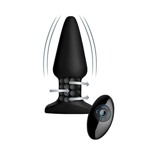 Rimmers Plug Anal Masseur de Prostate à 8 Modes Butt Plug Vibromasseur avec Télécommande Anal Perles Rotatives
