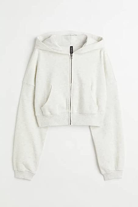 Image of Crop Zipper Hoodie for Women Winter Wear