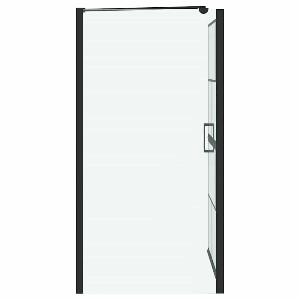 Box doccia pieghevole in vetro temperato con telaio in alluminio, nero e trasparente, 116 x 68 x 128 cm, idrorepellente, regolabile manualmente