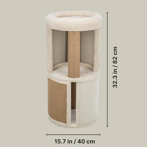 Torre para gatos TRIXIE Giorgia con Cama y Poste Rascador Beige miniatura 3