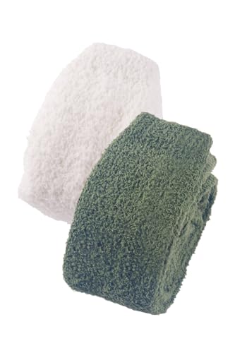 CutiePlusU Womens Thigh High Fuzzy Socks- Pure Color 2 Pairs Packing