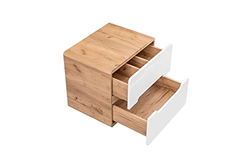 COMAD Aruba White Waschbeckenunterschrank, 60 cm, Weiß, glänzend, moderne Badezimmermöbel
