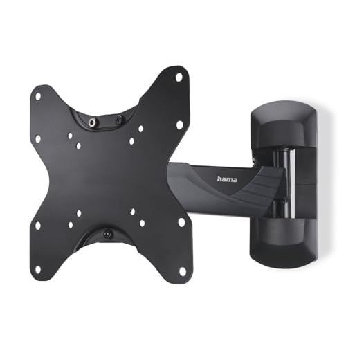Hama TV Wandhalterung schwenkbar, neigbar (TV Wandhalterung 19-50 Zoll, VESA 75x75 bis VESA 200x200, bis 35kg, 2 Gelenke, mit Fischer-Dübeln) schwarz
