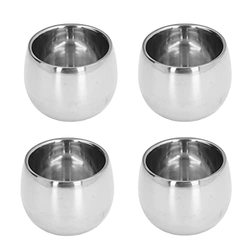 Jwthee 4PCS Stainless Steel Coffee Mug, Mini Coffee Cup 5oz Double Wall Espresso Cups Camping Mug Tea Cup for Home Camping Travel