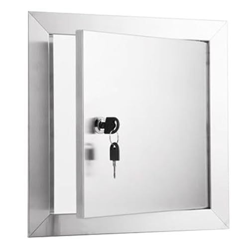 ZIMGOD Trampilla Pladur Puerta de Acceso con Cerradura de 15x15 20x20 30x30 40x40 50x50 60x60 cm, Panel de Revestimiento Metálico para Techo de Pladur, Trampilla de Inspección(25x25cm (10x10in))
