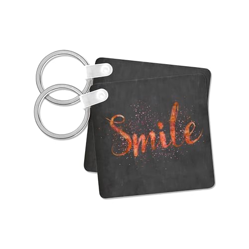 3dRose, Hand lettered orange word smile with paint splatter on