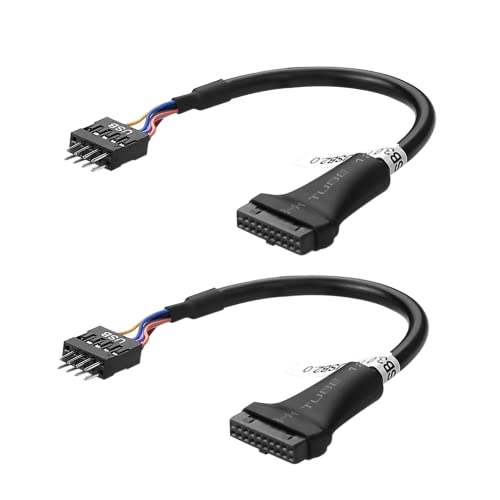 SIENOC 2 adaptateurs USB 3.0 20 broches vers USB 2.0 pour carte mère 9 broches Cover