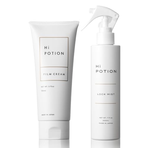 フィルムクリーム&ロックミスト Hi-POTION エクステ専用 洗い流さない トリートメント ダメージ補修 アイロン専用 ヘアミスト スタイルキープ カールキープ ヘアケア エクステケア スタイリング剤 ホワイトムスクの香り美容室専売 日本製