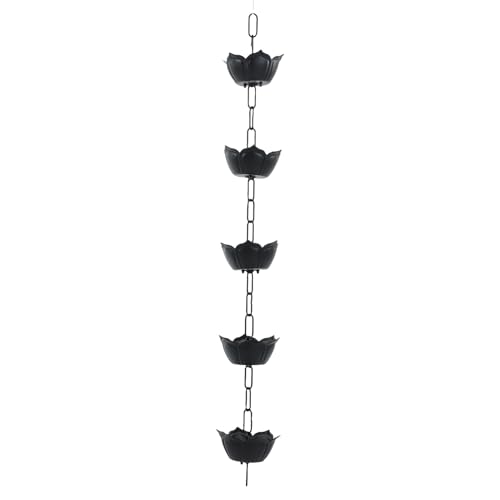 Colector de lluvia Mavaol de aluminio duradero con acabado decorativo negro 5