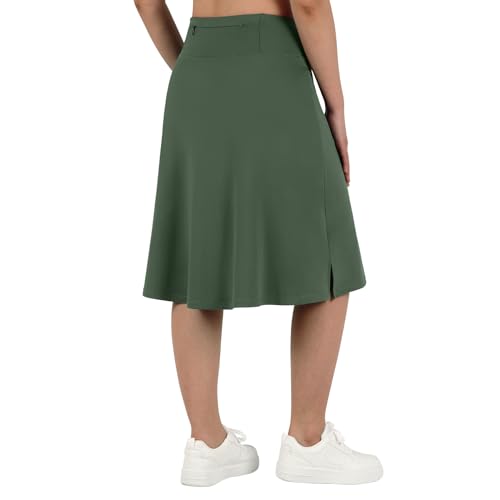 ANIVIVO Women's Skorts Knee Length, Modest Long Athletic Sports Casual Skirt with High Waisted Pockets3