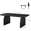 Tribesigns Rectangle Coffee Table, 47-Inch Wood Rectangular Living Room Table, Farmhouse Accent Center Low Cocktail Tea Table with Sturdy Base & Rounded Corners, Easy Assembly (Black)