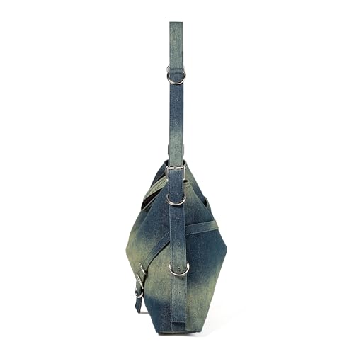 Image of Designer Denim Handbags for Women Hobo Tote Bag Crossbody Denim Purses Blue Jean Shoulder Bag