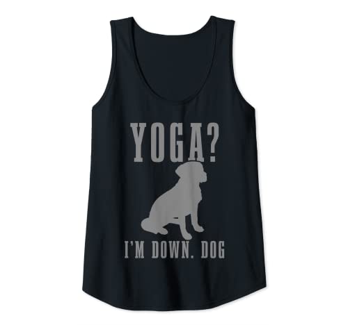 Mujer Yoga? I'm Down Dog Funny Yoga Profesor Yogi Camiseta sin Mangas