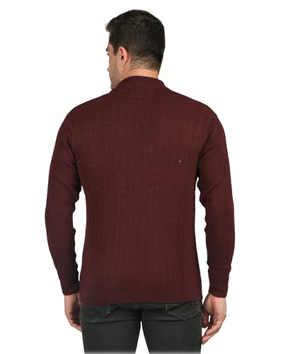 Image of Men Woolen Round Neck Solid Striped Design Pullover Heavy Rainbow Fabric Winter Wear Pure Wool Cardigan for Men Fully Warm Pullover Free Sizes