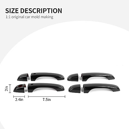 Linskip Door Handle Covers Compatible with Chrysler 300 2011-2023, 300 Door Handle Trim, 300 Accessories(Black)