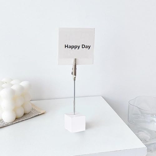 10 Stück Fotohalter mit Klammern,Kartenständer,Memo Clip Halter,Fotoständer,Zettelhalter,Fotohalter Tisch Holz,Stationen Aufsteller Grundschule,Bilderhalter zum Hinstellen,Tischkartenhalter für Bilder