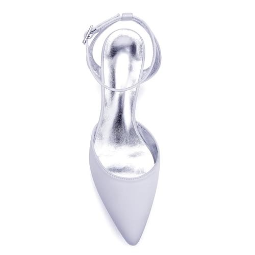 Women's Chunky Block Heels for Women Closed Toe Wedding Shoes for Bride Dressy Pumps Shoes4