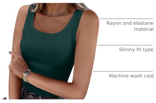Image of ANRABESS Womens Sleeveless Scoop Neck Tank Top Ribbed Fitted Summer Basic Slim Cute Tops 2026