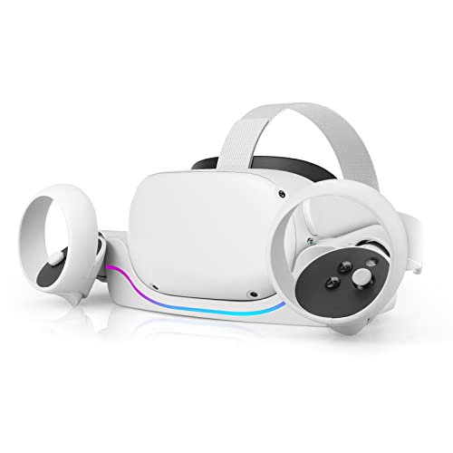 Esimen Charging Dock Compatible for Oculus Quest 2 Charging Stand, Fast Charging Station for Meta Quest 2 with Charging Port LED Indicator,C to C Link Cable