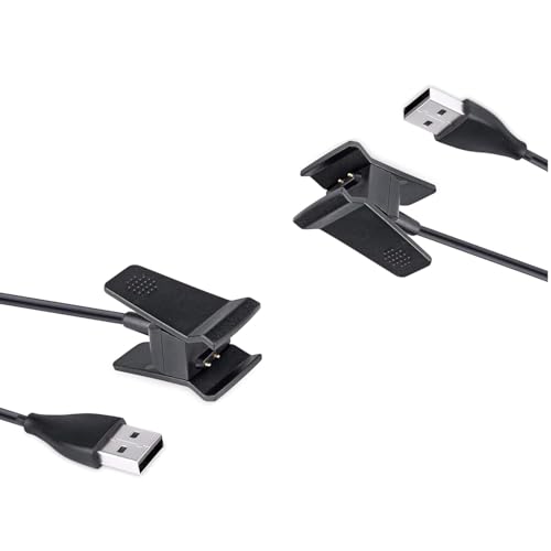 Qemixly 2 Pcs Black Charger Compatible for Fitbit Alta Replacement USB Charging Cable Clip for Fitbit Alta Fitness Tracker 100cm / 3.3ft Arm and Wristband Technology Charging Cables Accessories