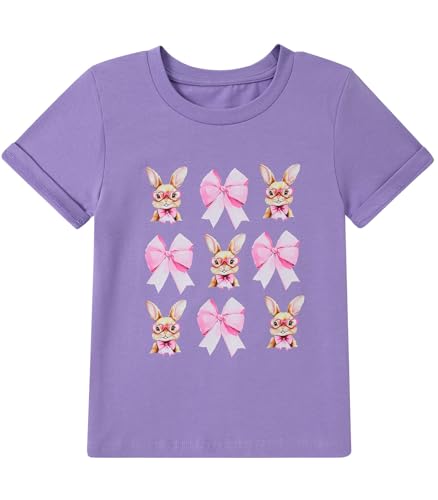 Image of Toddler Girls Clothes T-Shirt Short Sleeve Graphic Tee Cartoon Dinosaur 2-6T Girl Shirt Summer