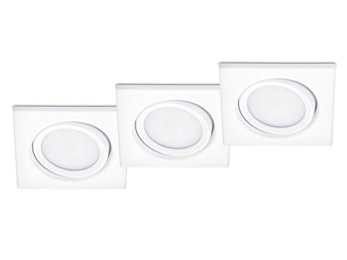 Spot LED encastrable blanc mat Trio Leuchten Rila lot de 3 avec ampoules 5W